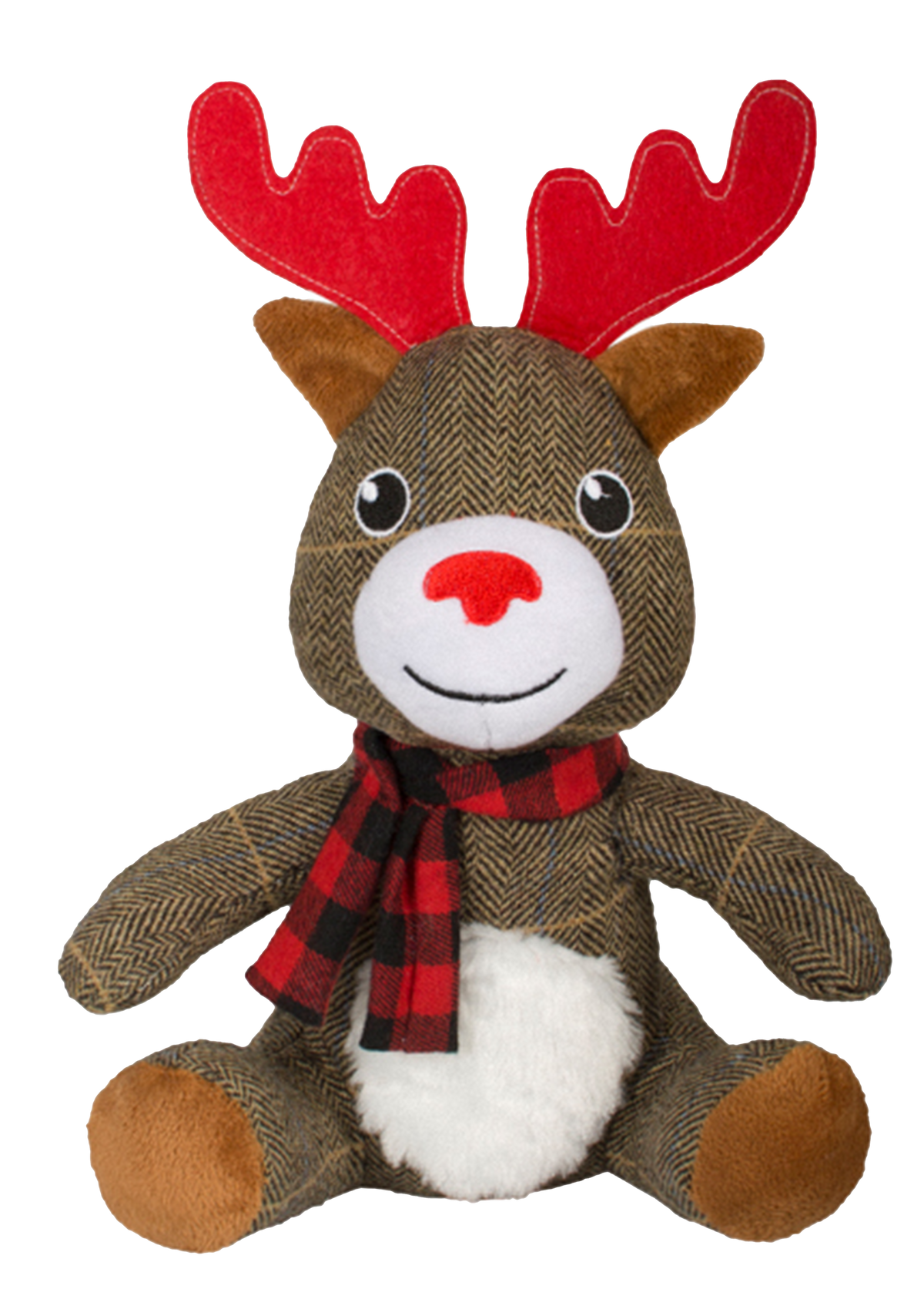 Luxe Kerstknuffel met geruite sjaal - Rendier