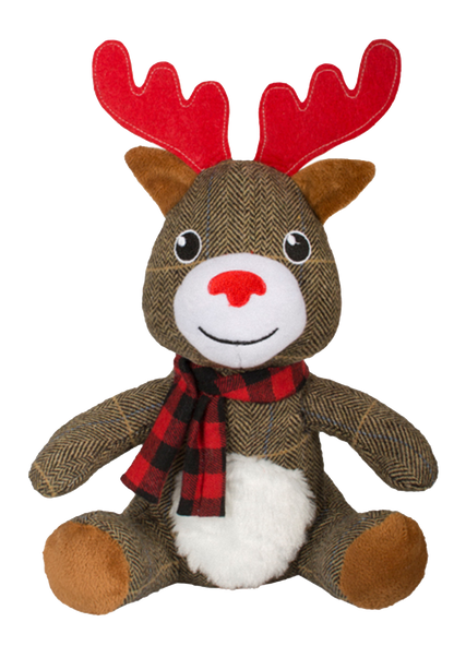 Luxe Kerstknuffel met geruite sjaal - Rendier
