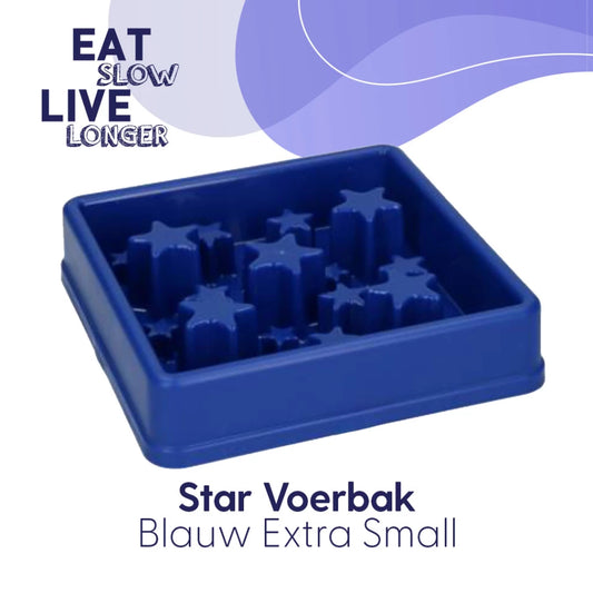 Eat Slow, Live Longer - anti schrok voerbak Stars