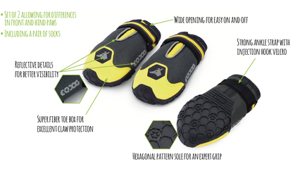 EQDOG® 4Season Dog shoes - Geel/grijs - div. maten
