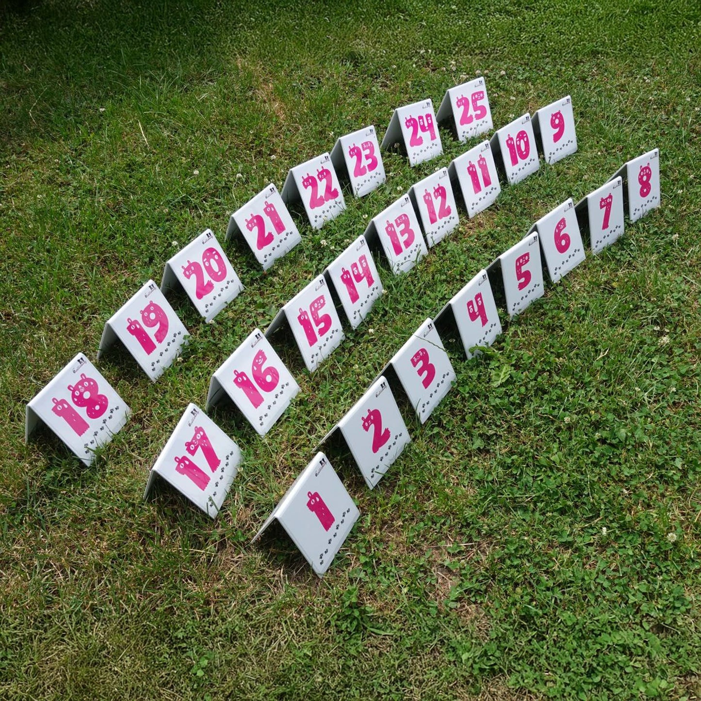 Nummerbordjes voor parcoursen