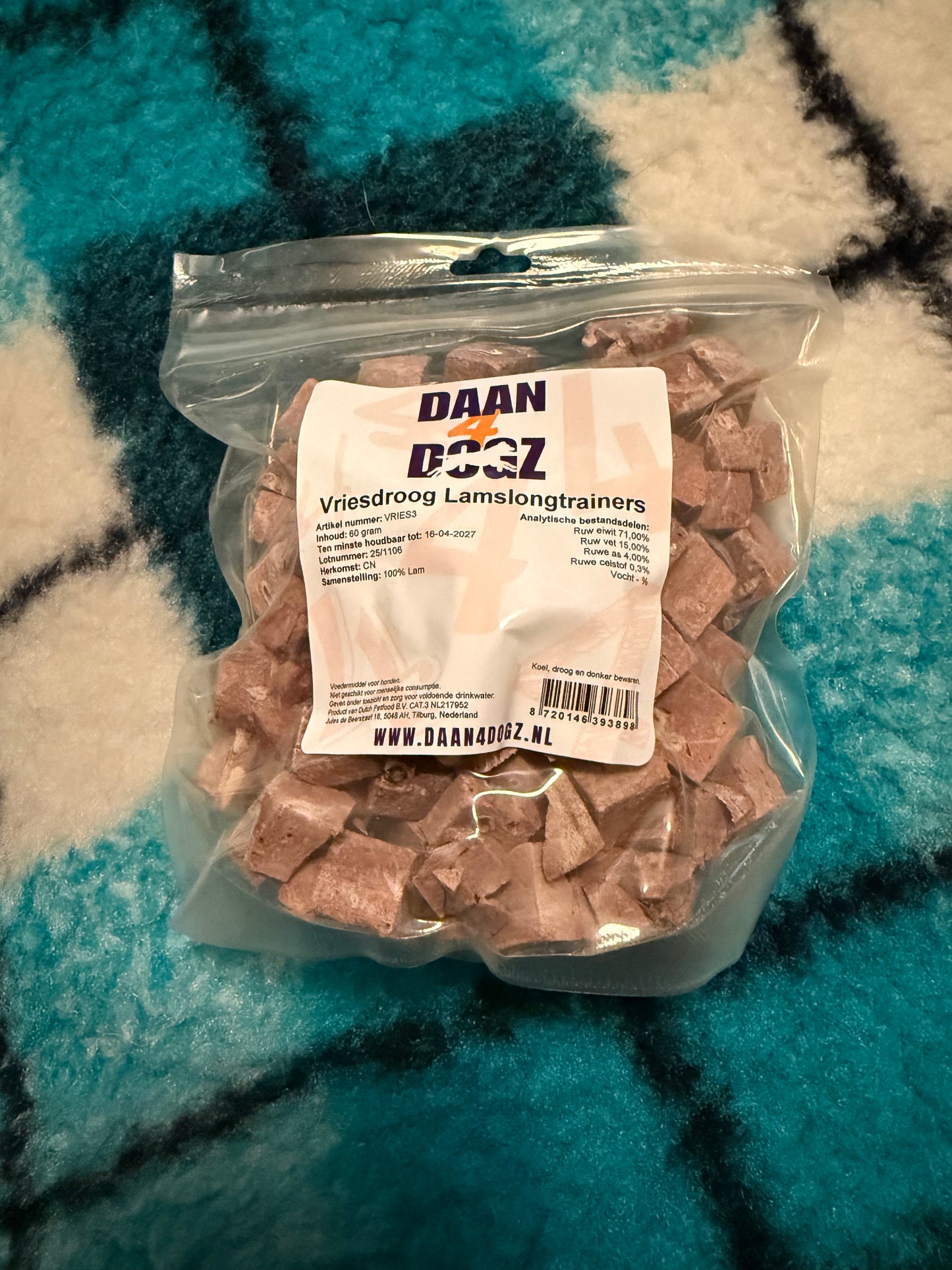 Vriesdroog Lamslongtrainer - 60 gram