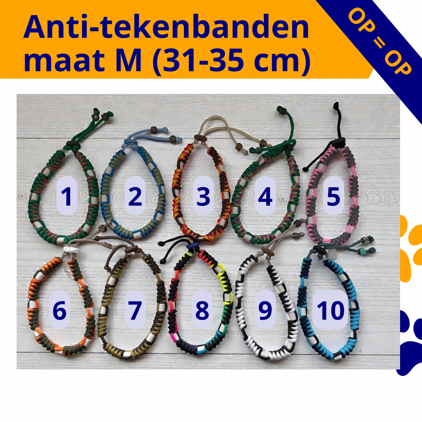 Anti-tekenhalsband maat M 31-35 cm