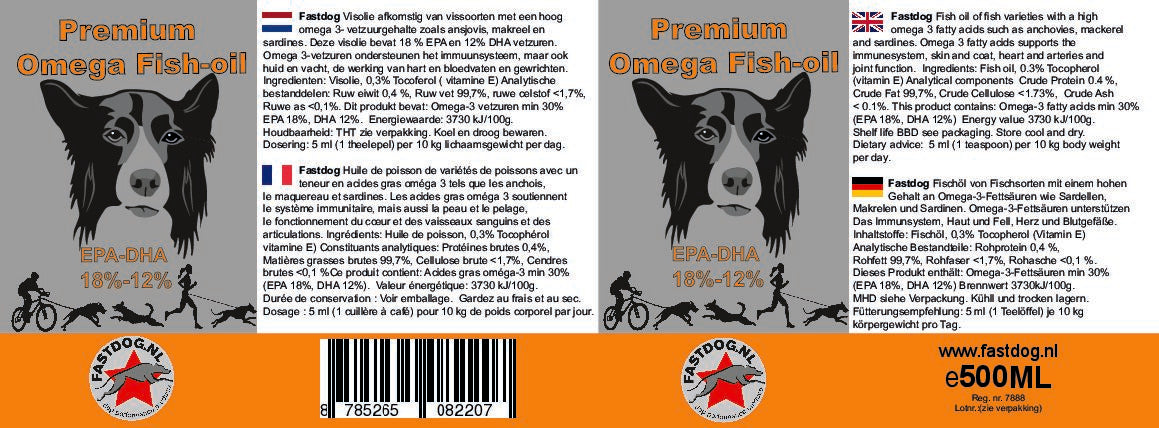 Fastdog Premium Omega Fish-oil - 500 ml